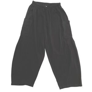 Tarse Cargo Pants Womens S Black Linen Blend Elastic Waist Boho Casual NWT